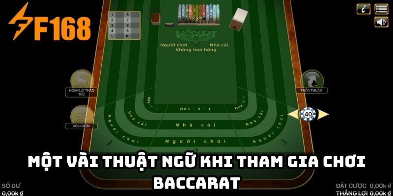 Một vài thuật ngữ khi tham gia chơi baccarat